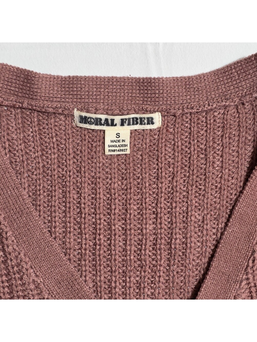 Moral Fiber Women's Lace-Up Front Knit Sweater, Size Small, Dusty Rose - Picture 2 of 6